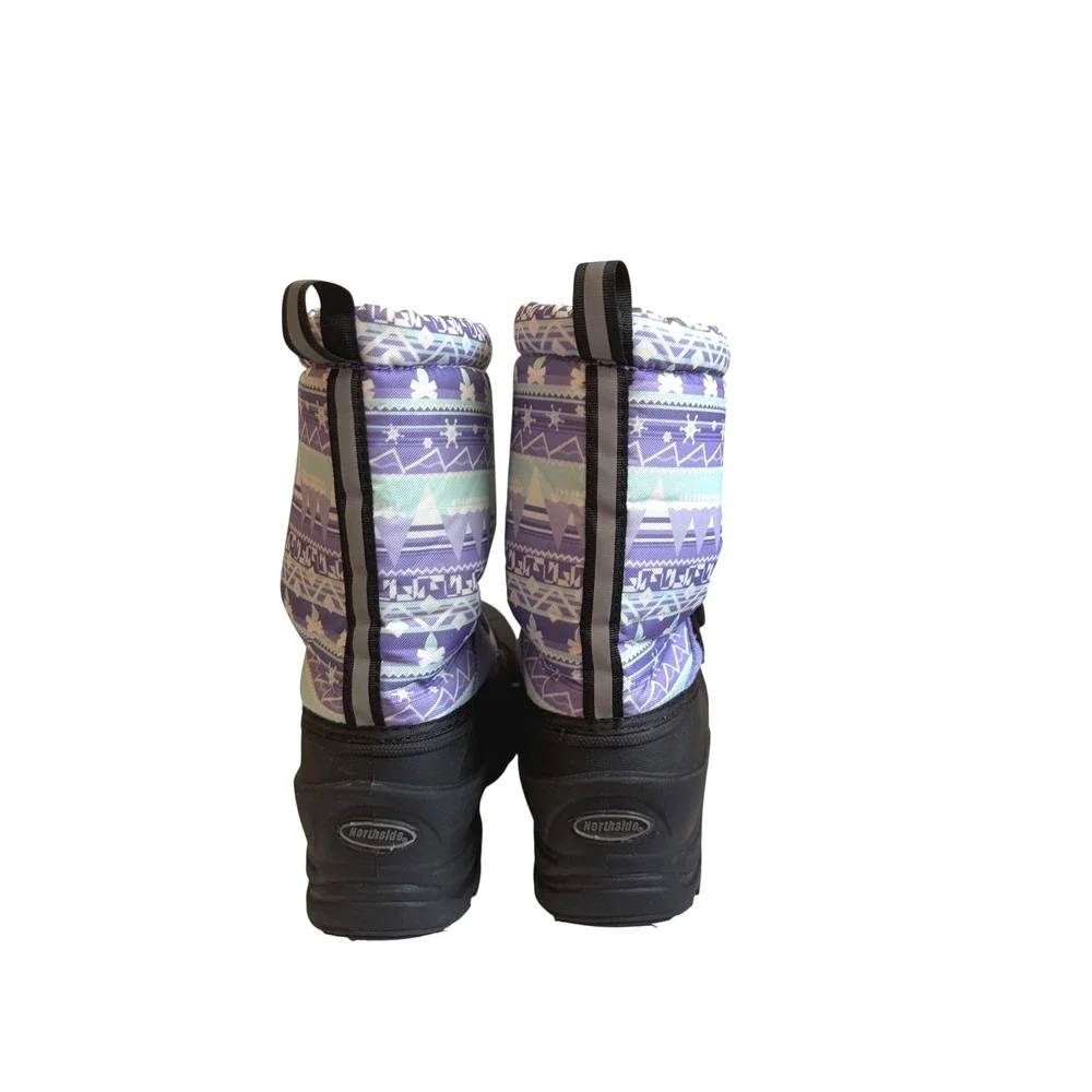 Northside Frosty Kids Snow Boots Purple Teal Mountain Print Insulated Size 3
